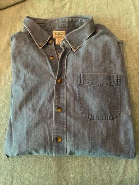 L.L. Bean Light Blue Men's 2XLT Button-Down Shirt